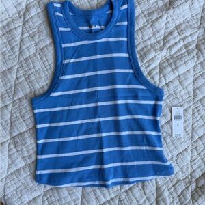 Maeve by Anthropologie blue and white striped racerback tank top M
